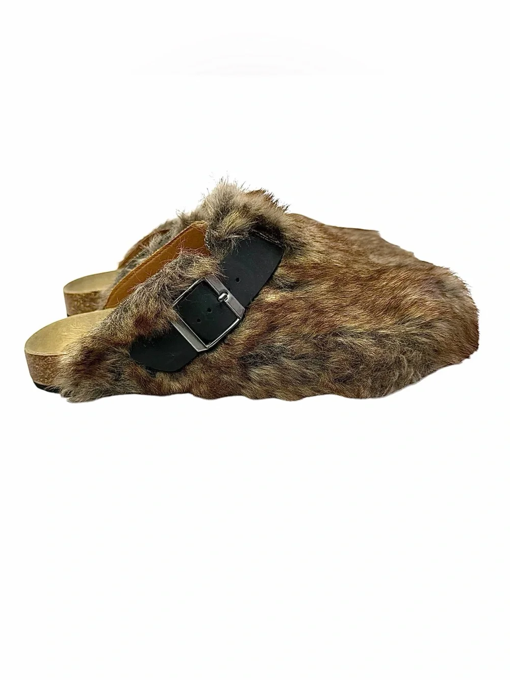 Tabi Men’s Tan Brown Fur-Lined Split-Toe Clogs Shoes Size 11 Medium